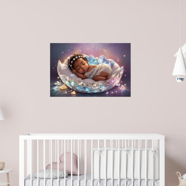 Poster Jeune princesse noire Nouveau-né Baby Girl Nursery (Pépinière 2)
