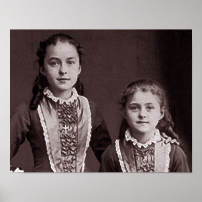 Poster Jeune Saint-Thérèse de Lisieux et soeur Céline. (Devant)