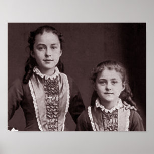 Poster Jeune St Therese de Lisieux et soeur Celine