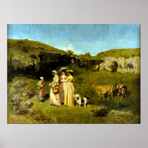 Poster Jeunes dames de Gustave Courbet du village