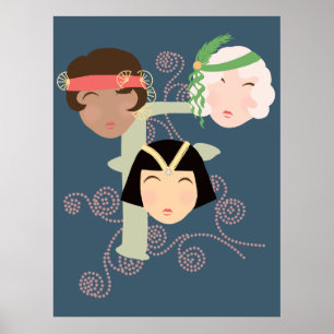 Poster Jeunes femmes aux Années folles