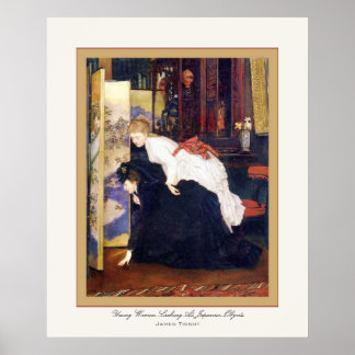 Poster Jeunes Femmes Regardant Des Objets Japonais ~ Tiss