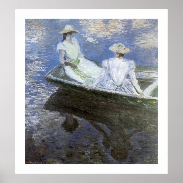 Poster Jeunes filles dans le bateau d'aviron (Devant)
