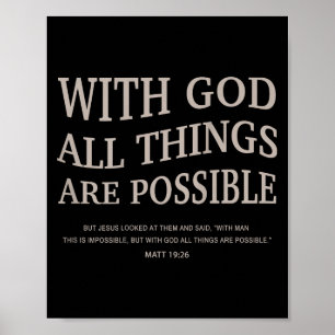 Poster Jeunesse Avec Dieu Toutes Choses Sont Ssible Fille