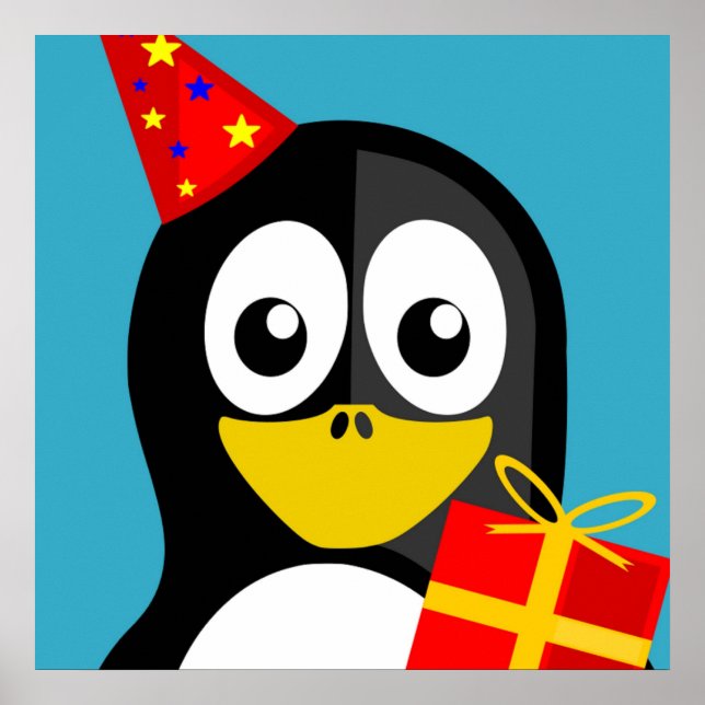 POSTER "JEUX ANNIVERSAIRE" PENGUIN (Devant)