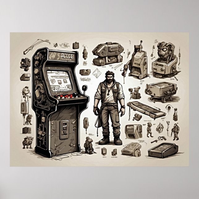 Poster Jeux classiques Arcade Retro (Devant)