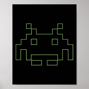 Poster Jeux d'arcade des années 80 Retro Space Alien Inva