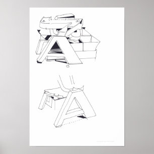 Poster Jeux de Bâtiment Monogramme AA Dessin de 11 affich