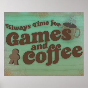 Poster Jeux de café Fun Time Retro Style Art