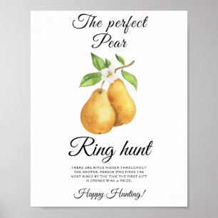 Poster Jeux de chasse à l'anneau pour une baby shower sur