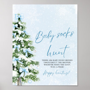 Poster Jeux de Chasse aux Chaussettes de Bébé pour l'Arbr