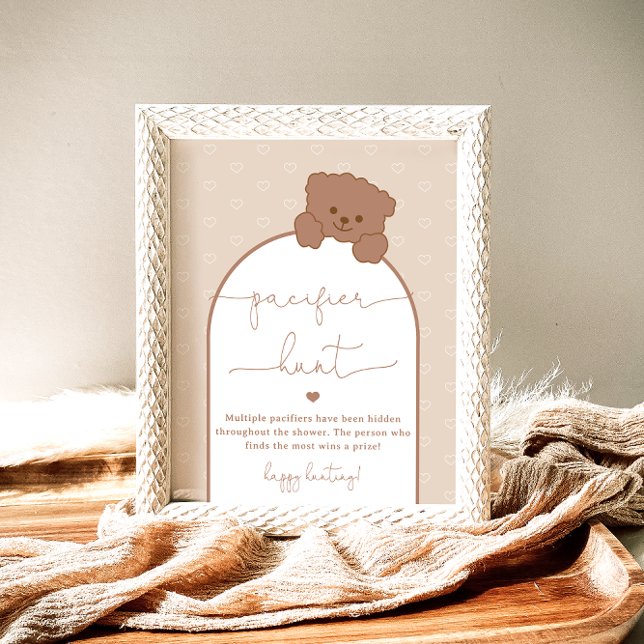 Poster Jeux de chasse aux tétines pour Baby Shower Ours M (Créateur téléchargé)