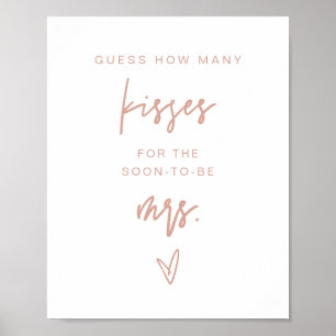 Poster Jeux de mariage rose poudré MARLO Combien de baise