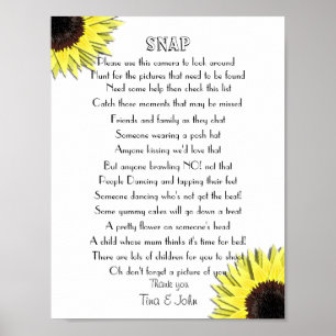 Poster Jeux de photos de mariage Snap Sunflowers I Spy