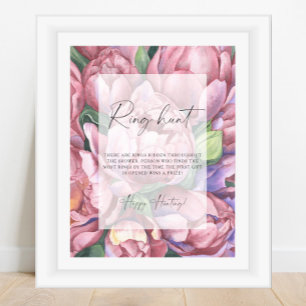Poster Jeux de shower de mariage à la chasse à l'anneau -