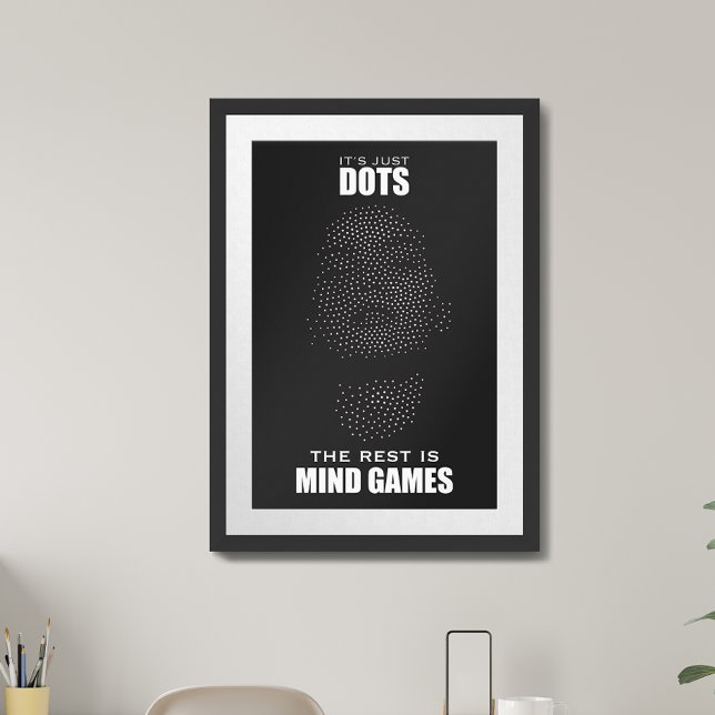 Poster Jeux d'esprit. Visage pointé avec une citation ins (Créateur téléchargé)