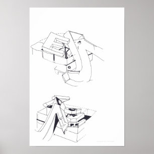 Poster Jeux du bâtiment E tronquée lettre Dessin 10 P