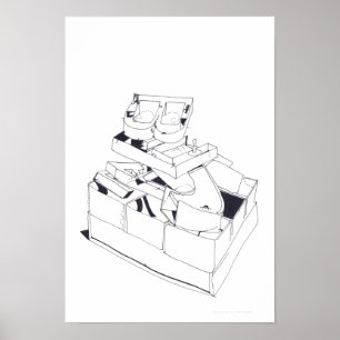 Poster Jeux du bâtiment Stacking Letters Dessin 17 P