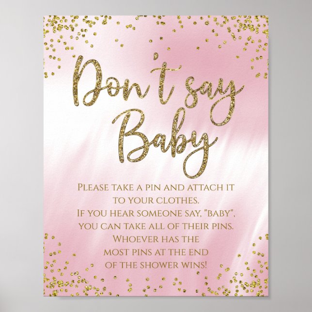 Poster Jeux pour Baby Shower 'Ne dites pas bébé' (Devant)