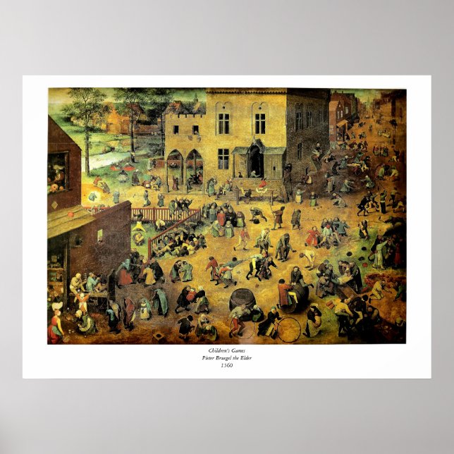 Poster "Jeux pour enfants" de Pieter Bruegel - 1560 (Devant)