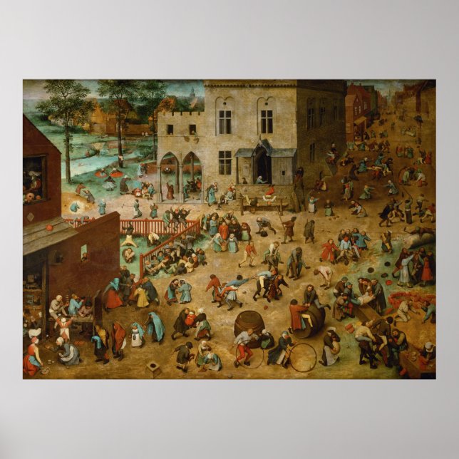 Poster Jeux pour enfants par Pieter Bruegel l'Ancien (Devant)
