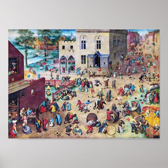 Poster Jeux pour enfants, Pieter Bruegel (Devant)