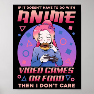 Poster Jeux Vidéo Anime Nourriture Donuts Kawaii Otaku Ja