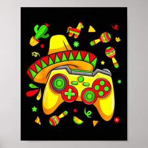 Poster Jeux Vidéo Drôle Cinco De Mayo Gamer Boys Kids Le