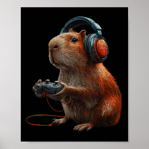 Poster Jeux vidéo graphiques amusants Capyra pour joueur