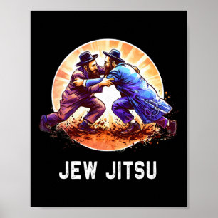 Poster Jew Jitsu Karate Funny Hanoukka brésilienne Jiu Ji