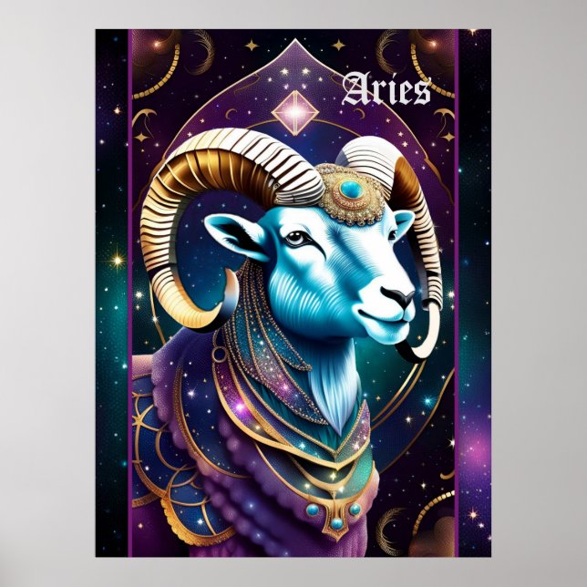 Poster Jewel Galaxy Zodiac Aries (Devant)
