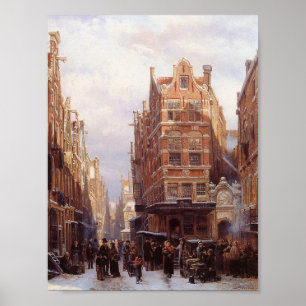 Poster Jewish Quarter in Amsterdam (Vintage City Scene)