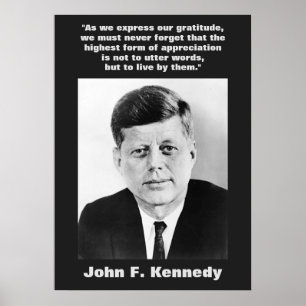 Poster JFK John F. Kennedy Citation Inspiration Motivatio
