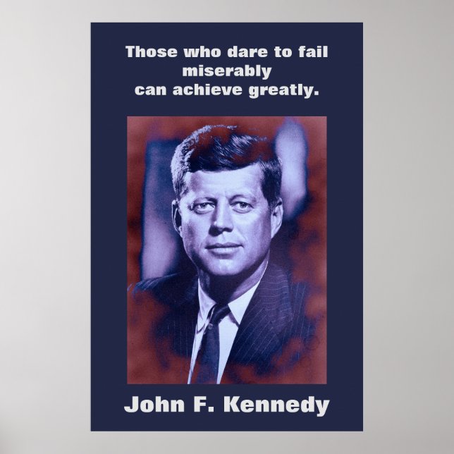 Poster JFK John F. Kennedy Citation Inspiration Motivatio (Devant)