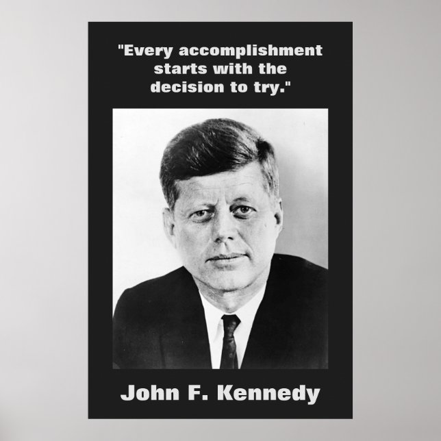 Poster JFK John F. Kennedy Citation Inspiration Motivatio (Devant)