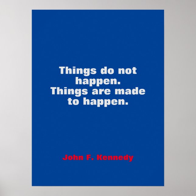 Poster JFK John F. Kennedy Citation Inspiration Motivatio (Devant)