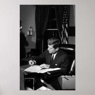 Poster JFK signant la quarantaine du Cuba