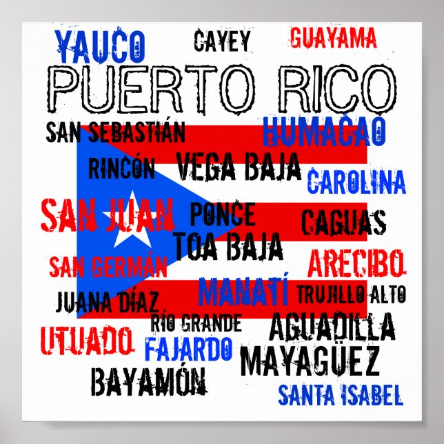 Poster jhg, PORTO RICO, San Juan, Bayamón, Toa Baja, ... (Devant)