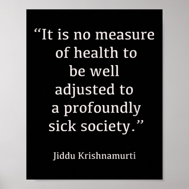 Poster Jiddu Krishnamurti - Société Malade - Philosophie (Devant)