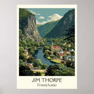 Poster Jim Thorpe Pennsylvania Vintage Mountain Town Art