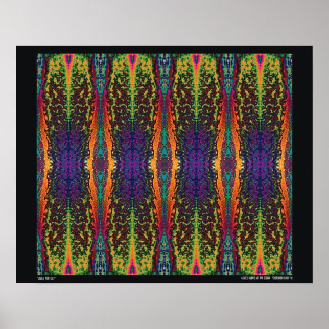 Poster "Jimi at Monterey" Art psychédélique Abstrait (Devant)