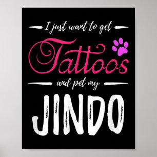 Poster Jindo Amoureux des chiens Tattoo Funny Chien Maman