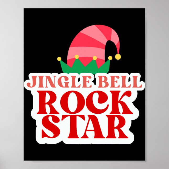 Poster Jingle Bell Rock Star Black Christmas Toddler T Sh (Devant)