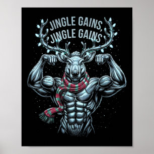 Poster Jingle Gains Jingle Gains Christmas Gym Workout Re