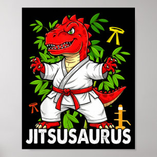 Poster Jitsusaurus Drôle Jiu Jitsu Trex MMA Brésilien