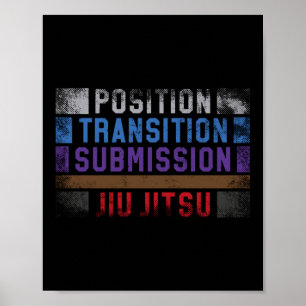 Poster Jiu Jitsu Bjj Présentation de la transition de pos