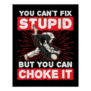 Poster Jiu Jitsu BJJ Vous ne pouvez pas réparer Stupid Ch