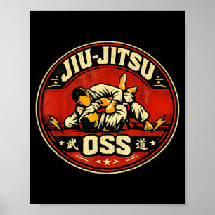 Poster Jiu Jitsu OSS Arts Martiaux Brésiliens Sports de C