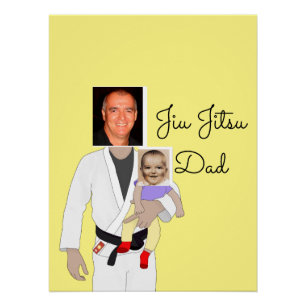 Poster Jiu Jitsu Papa photos personnalisées et texte manu