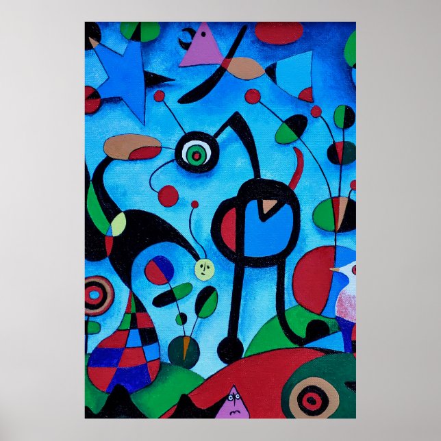 Poster joan miro peintures art, art abstrait (Devant)